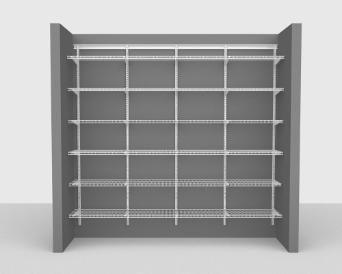 Adjustable Package 1 - ShelfTrack with CloseMesh shelving up to 244cm / 8' wide