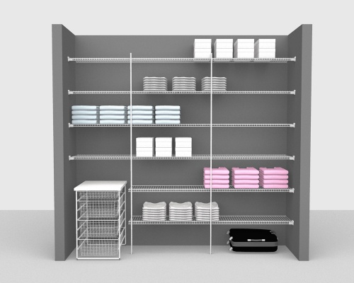 Fixed Mount Package 3 - Linen shelving up to 244cm / 8' wide