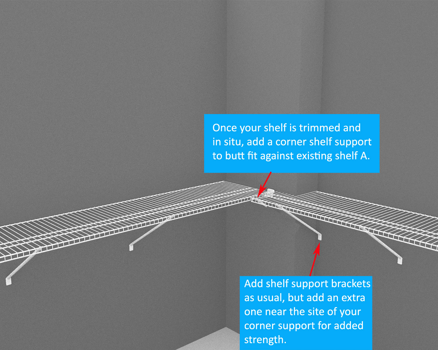 ClosetMaid How To Guide Dealing with awkward corners