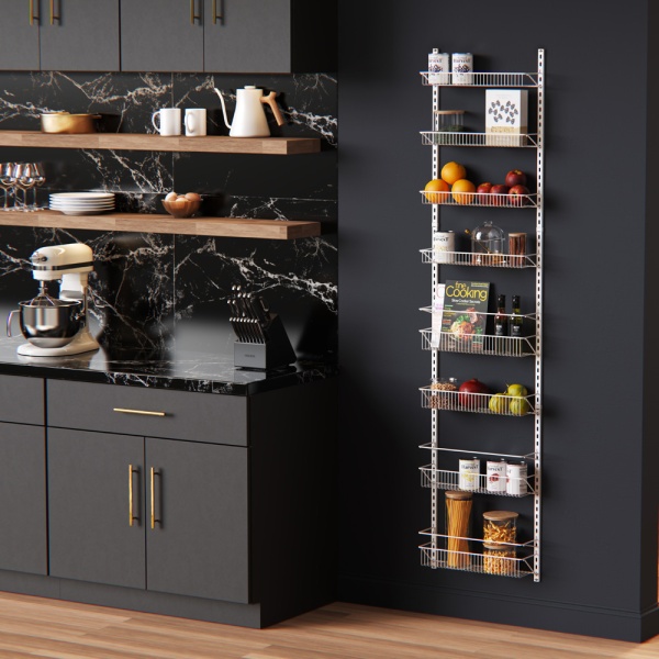 Wall Rack 8 1233 - Adjustable 8 Tier Wall Rack 18inch wide