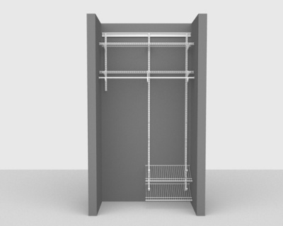 Adjustable Cloakroom Package 2 - ShelfTrack with SuperSlide shelving up to 1,22m/ 4' wide
