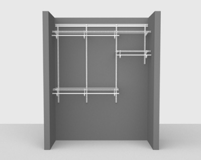 Adjustable Cloakroom Package 3 - ShelfTrack with SuperSlide shelving up to 1,83m/ 6' wide
