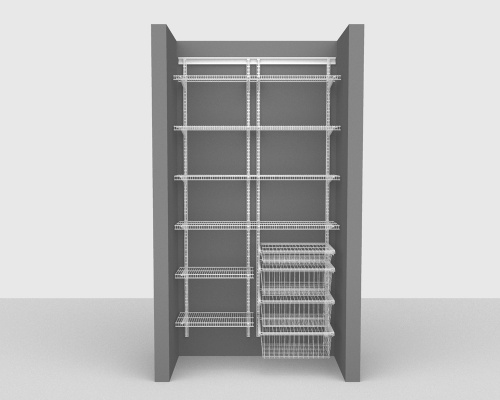 Adjustable Package 2 - ShelfTrack with CloseMesh shelving up to 122cm / 4' wide
