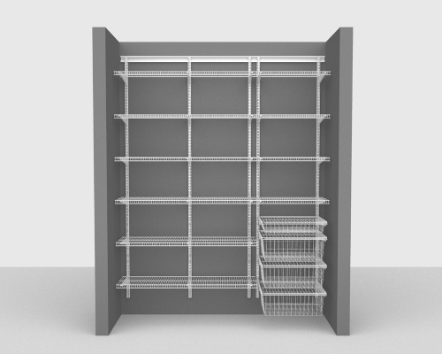 Adjustable Package 2 - ShelfTrack with CloseMesh shelving up to 183cm / 6' wide