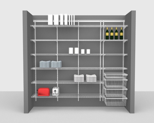 Adjustable Package 2 - ShelfTrack with CloseMesh shelving up to 244cm / 8' wide