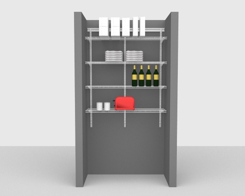 Adjustable Package 3 - ShelfTrack with CloseMesh shelving up to 122cm / 4' wide