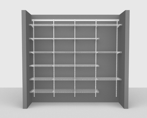 Adjustable Package 4 - ShelfTrack with CloseMesh shelving up to 244cm / 8' wide