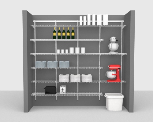Adjustable Package 4 - ShelfTrack with CloseMesh shelving up to 244cm / 8' wide
