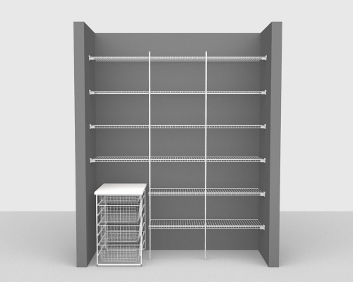 Fixed Mount Package 3 - Linen shelving up to 183cm / 6' wide