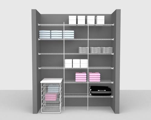 Fixed Mount Package 3 - Linen shelving up to 183cm / 6' wide