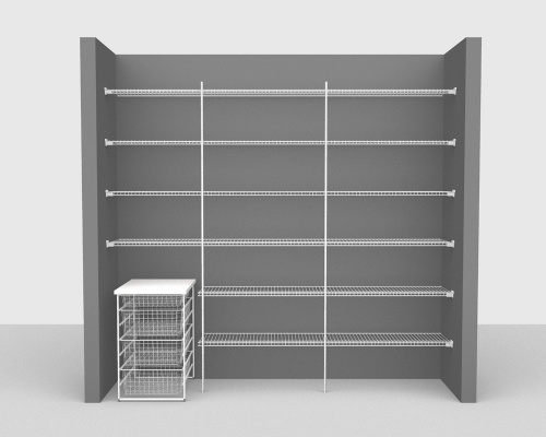 Fixed Mount Package 3 - Linen shelving up to 244cm / 8' wide
