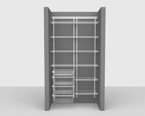 Adjustable Package 3 - ShelfTrack with Linen shelving up to 122cm / 4' wide