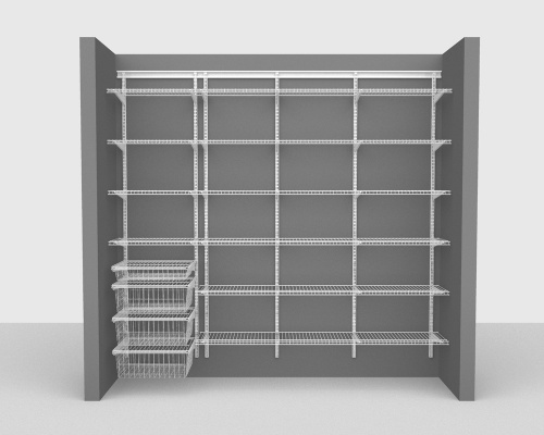 Adjustable Package 3 - ShelfTrack with Linen shelving up to 244cm / 8' wide
