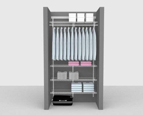 Adjustable Package 6 - ShelfTrack with Linen shelving up to 122cm / 4' wide