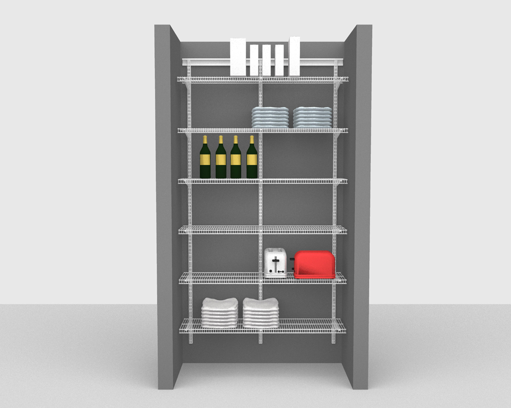 Adjustable Package 1 ShelfTrack with CloseMesh shelving up to 122cm