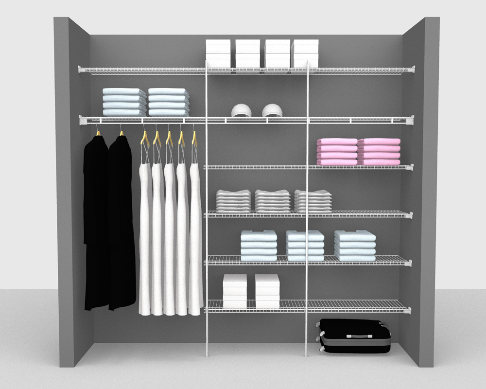 Fixed Mount Package 4 Linen shelving up to 244cm / 8' wide