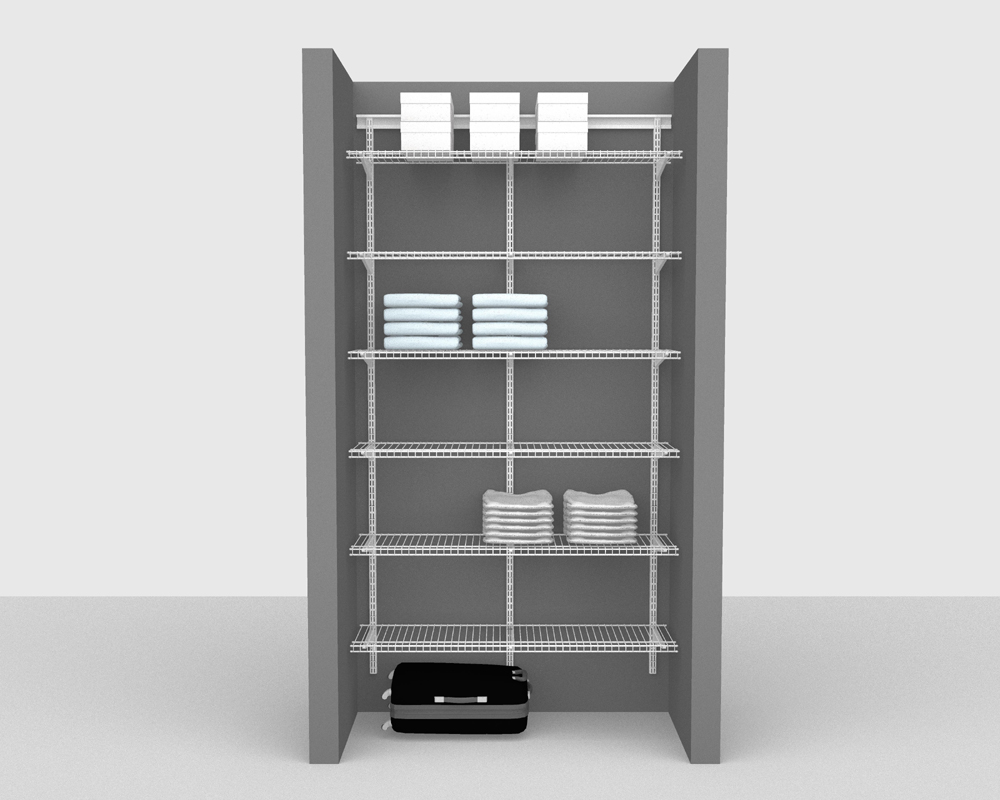 Adjustable Package 1 ShelfTrack with Linen shelving up to 122cm / 4' wide