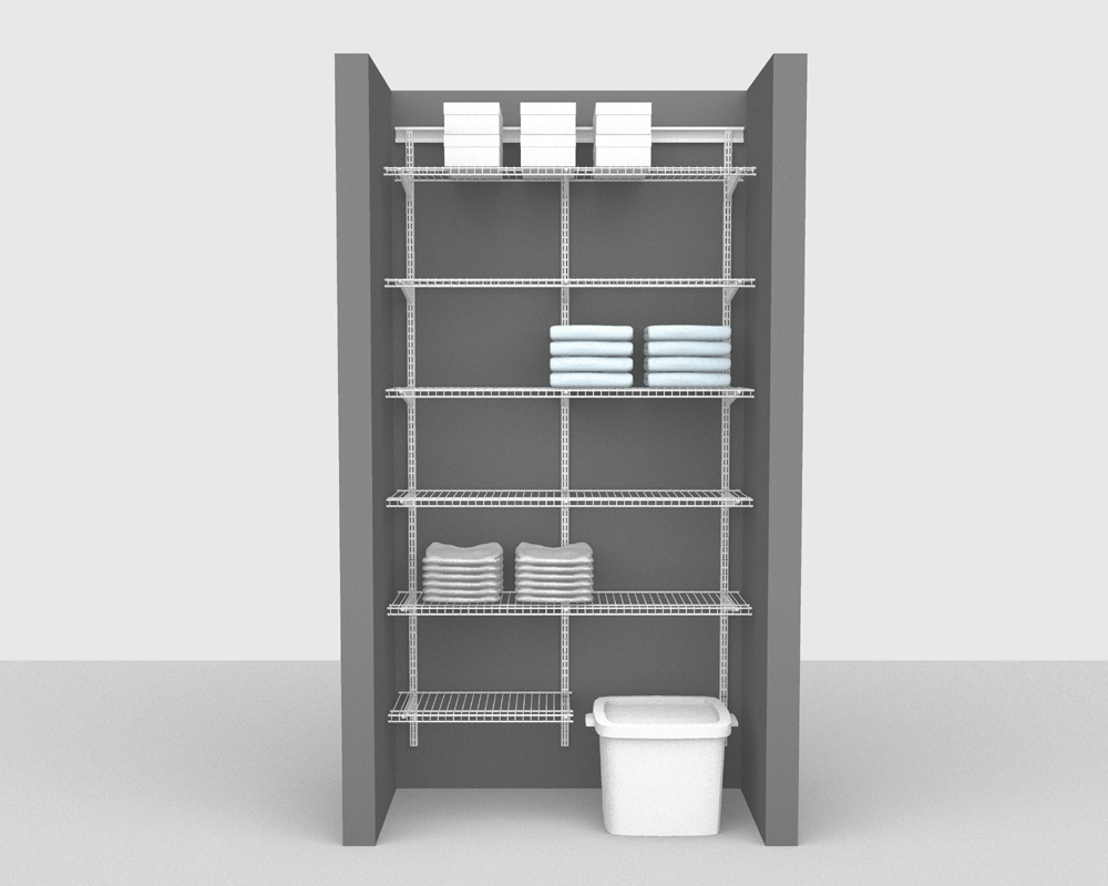Adjustable Package 2 ShelfTrack with Linen shelving up to 122cm / 4' wide
