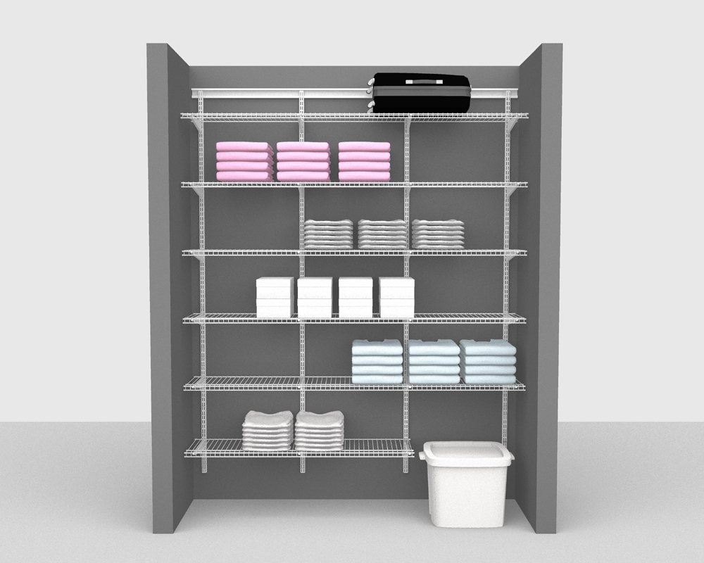 Adjustable Package 2 ShelfTrack with Linen shelving up to 183cm / 6' wide