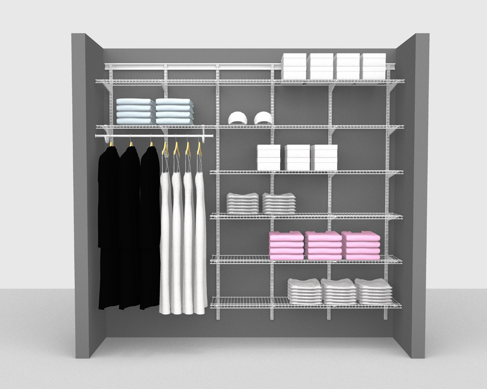 Adjustable Package 4 ShelfTrack with Linen shelving up to 244cm / 8' wide