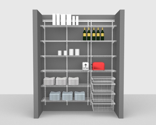 Adjustable Package 2 - ShelfTrack with CloseMesh shelving up to 183cm / 6' wide