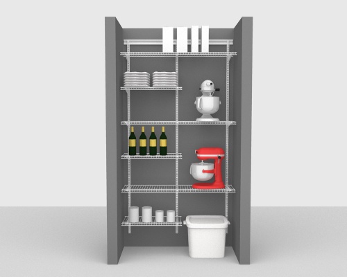 Adjustable Package 4 - ShelfTrack with CloseMesh shelving up to 122cm / 4' wide