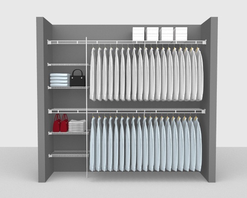 Fixed Mount Package 2 - Shelf & Rod shelving up to 244cm / 8' wide