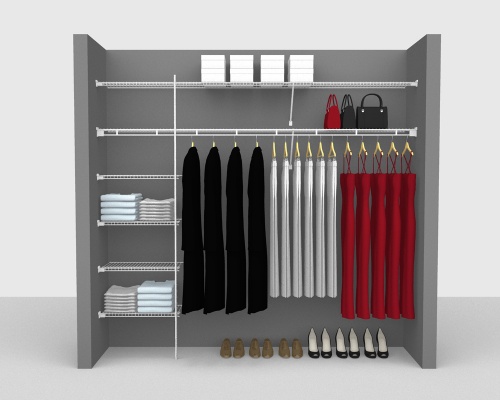 Fixed Mount Package 3 - Shelf & Rod shelving up to 244cm / 8' wide