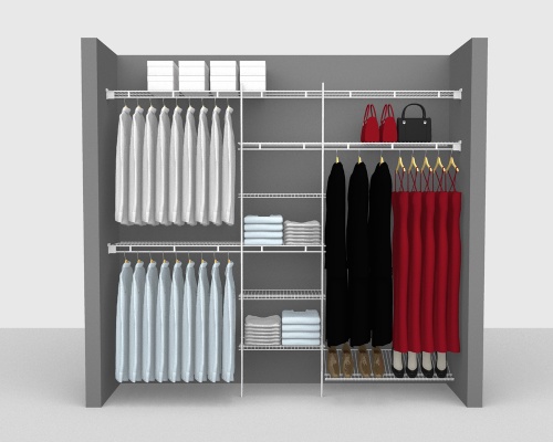Fixed Mount Package 4 - Shelf & Rod shelving up to 244cm / 8' wide