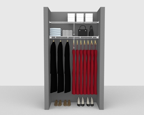 Fixed Mount Package 5 - Shelf & Rod shelving up to 122cm / 4' wide