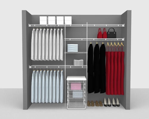 Fixed Mount Package 5 - Shelf & Rod shelving up to 244cm / 8' wide