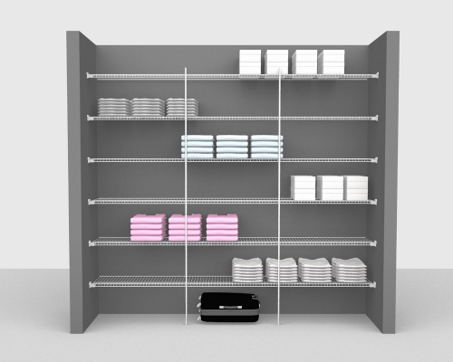 Fixed Mount Package 1 - Linen shelving up to 244cm / 8' wide