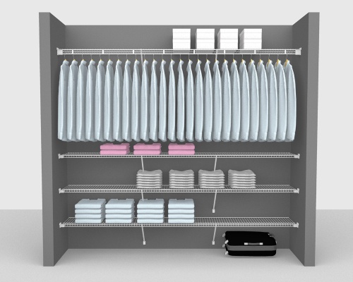 Fixed Mount Package 6 - Linen shelving up to 244cm / 8' wide