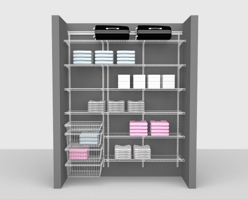 Adjustable Package 3 - ShelfTrack with Linen shelving up to 183cm / 6' wide