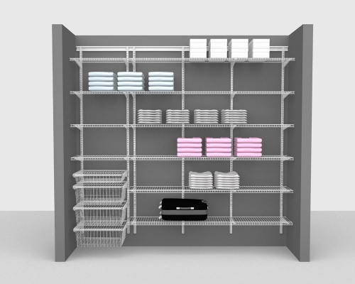 Adjustable Package 3 - ShelfTrack with Linen shelving up to 244cm / 8' wide