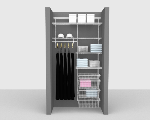 Adjustable Package 5 - ShelfTrack with Linen shelving up to 122cm / 4' wide