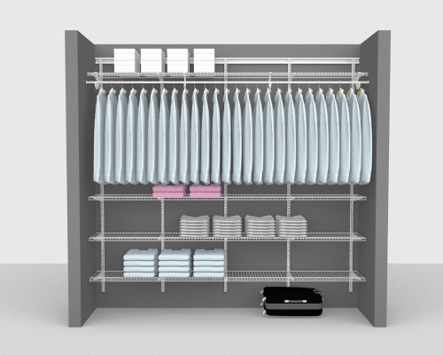 Adjustable Package 6 - ShelfTrack with Linen shelving up to 244cm / 8' wide